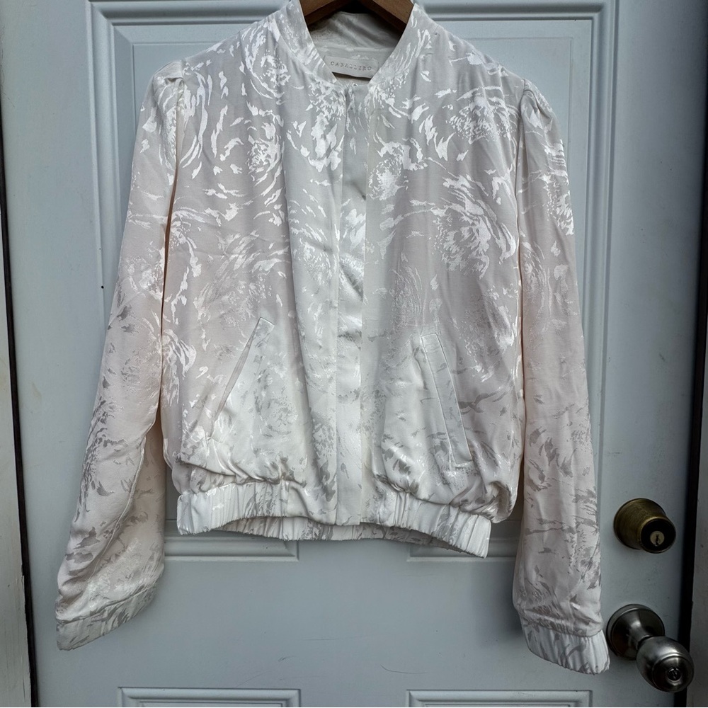 CANALLERO Lily Elegant Ivory Floral Women's Jacket Size XS